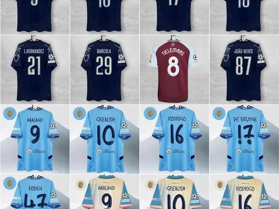 Camisetas de fútbol con nombres y dorsales
