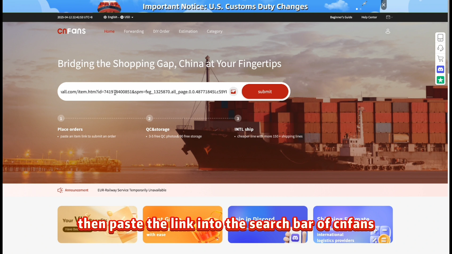 Tutorial oficial histórico: se pega la URL del artículo en la búsqueda. Los avisos y plazos visibles en la pantalla antigua no son una política vigente.